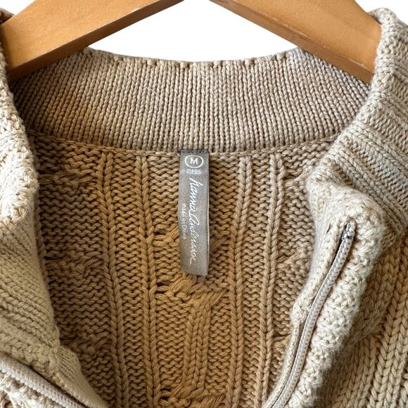 Hanna Andersson Tan Cotton Wool Cable Knit Sweater – Men’s Size M - Picture 5 of 6